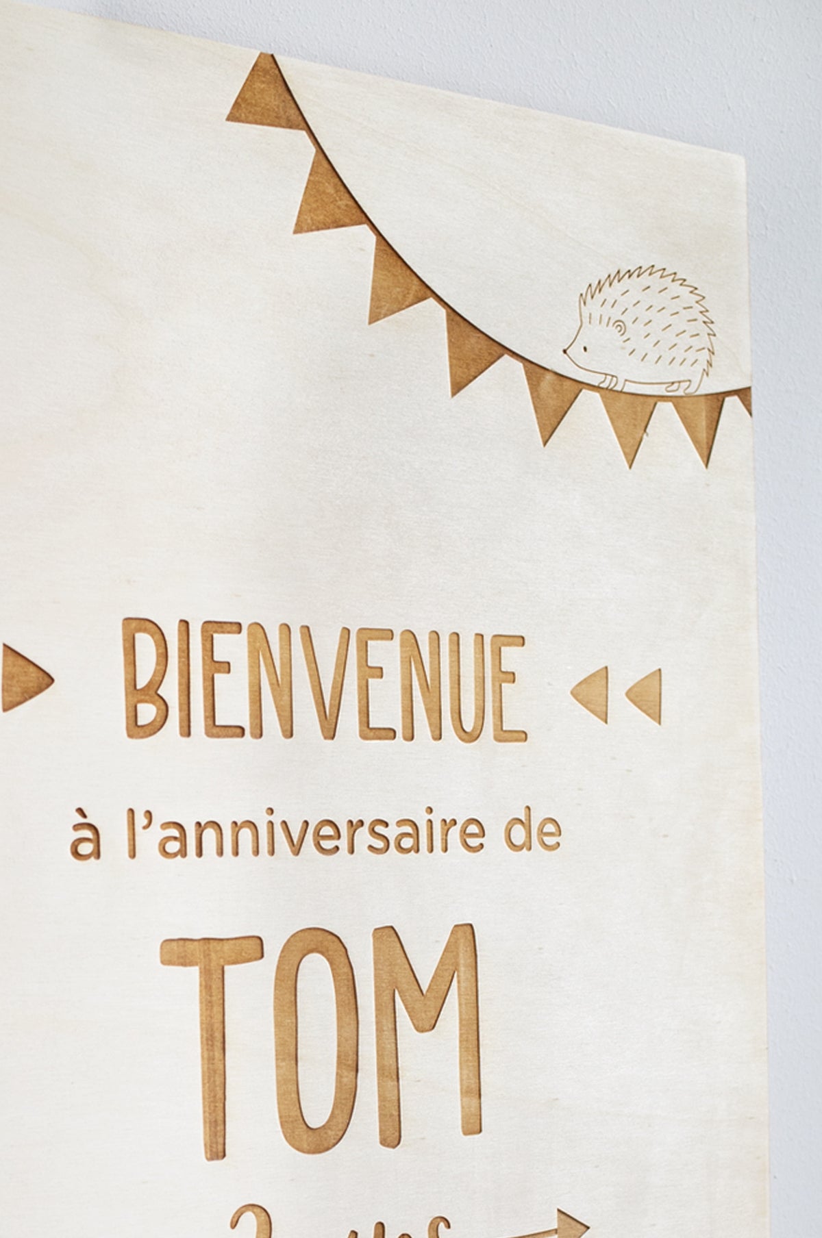 Panneau D'Anniversaire En Bois Joyeux Anniversaire - Décoration Fête Murale Or