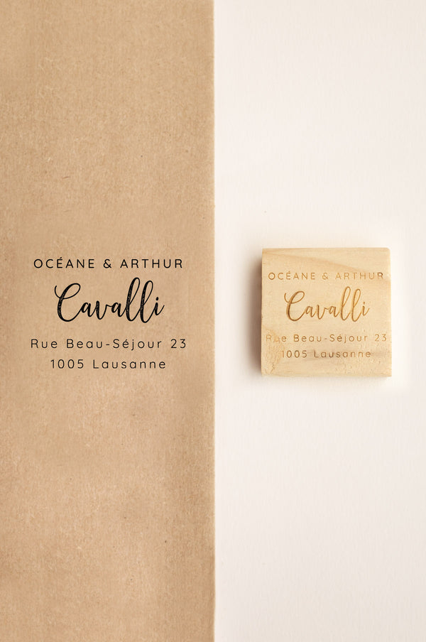 Tampon adresse - Calligraphie